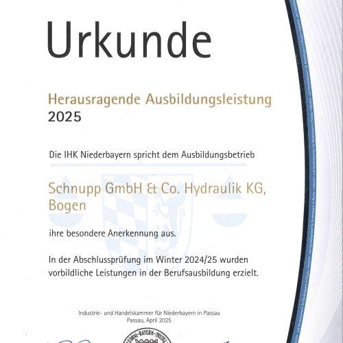 IHK Auszeichnung „herausragende Ausbildungsleistung“